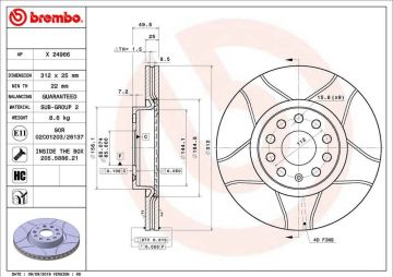 Cupra Formentor Performanslı Ön Fren Diski 1.5 TSI 150 Beygir 312 mm Çap Çizgili Tip 2021 Sonrası BREMBO MAX