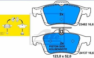 Ford Kuga Arka Fren Balatası 1.5 TDCi Manuel El Freni İçin 2013-2019 ATE ORIGINAL