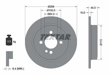 Mini One R53 Arka Fren Diski 259 mm Çap 2001-2006 TEXTAR