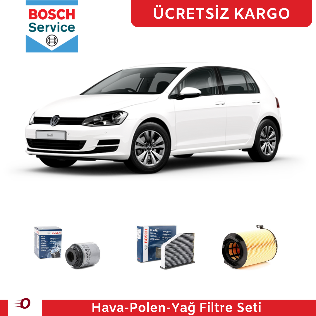 Volkswagen Golf 6 1.4 TSI 122 Beygir Periyodik Filtre Bakım Seti 3 Parça 2009-2012 BOSCH