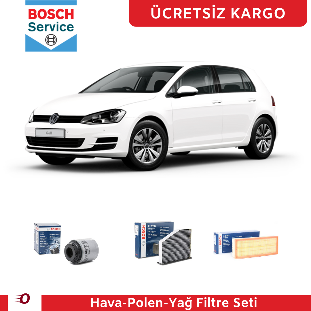 Volkswagen Golf 6 1.4 TSI 160 Beygir Periyodik Filtre Bakım Seti 3 Parça 2009-2012 BOSCH