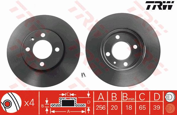 Volkswagen Polo 3 Ön Fren Diski 1.4 16V 75 Beygir ABS'li 256 mm Çap 1999-2001 TRW