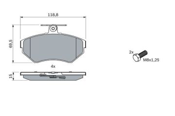 Volkswagen Polo 3 Ön Fren Balatası 1.4 16V 75 Beygir ABS'li Modeller İçin 1999-2001 BOSCH