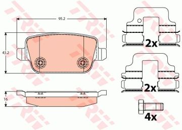 Ford Mondeo 4 Arka Fren Balatası 2.0 16V Manuel El Freni İçin 2007-2013 TRW