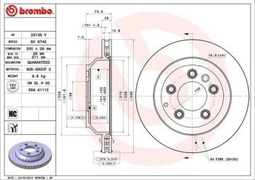 Porsche Cayenne Fren Diski Arka 3.2 V6 330 mm Sağ/Sol Takım BREMBO