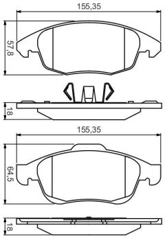 Citroen C4 Ön Fren Balatası Elektrikli El Freni Olan Modeller İçin 2010-2020 BOSCH