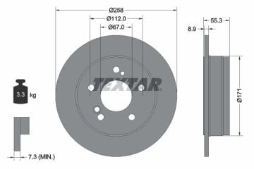 Mercedes E Serisi 124 Kasa Arka Fren Diski 258 mm Dolu TEXTAR