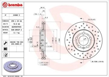 Volkswagen Golf 4 Performanslı Fren Diski Ön 1.6 256 mm Çizgili BREMBO XTRA