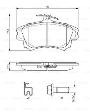 Volvo S40 / V40 Ön Fren Balatası 2000-2003 BOSCH