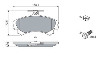 Mitsubishi Colt Ön Fren Balatası 1.5 Dizel 2005-2012 BOSCH