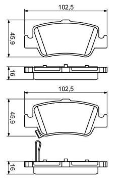 Toyota Corolla Arka Fren Balatası Benzinli İngiliz Montaj 2007-2012 BOSCH