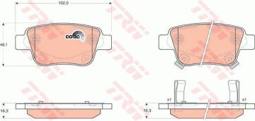 Toyota Avensis Arka Fren Balatası 1.8 129 Beygir 2004-2009 TRW