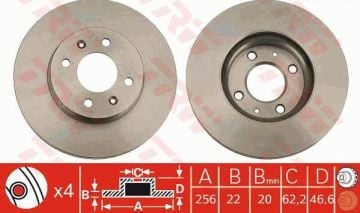 Hyundai Accent Ön Fren Diski 256 mm Çap 2006-2011 TRW