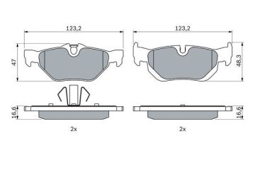 BMW 1 Serisi E87 120d Arka Fren Balatası 177 Beygir 2008-2012 BOSCH