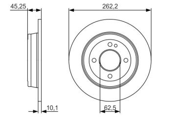 Hyundai i20 Arka Fren Diski 262 mm Çap 2015-2020 BOSCH