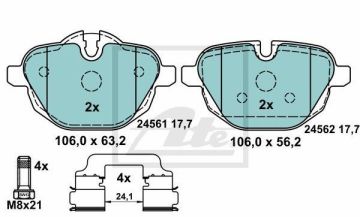 BMW 5 Serisi F10 520i/d Performanslı Seramik Arka Fren Balatası 2011-2016 ATE Seramik