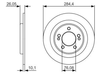 Hyundai i30 Arka Fren Diski 1.6 CRDi 128 Beygir Elektrikli El Freni İçin 284 mm Çap 2012-2016 BOSCH