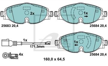 Audi Q2 Seramik Ön Fren Balatası 1.4 TFSI 150 Beygir 2016 Sonrası ATE SERAMİK