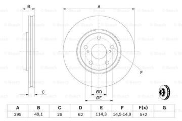 Toyota Avensis Ön Fren Diski 295 mm Çap 2009-2018 BOSCH