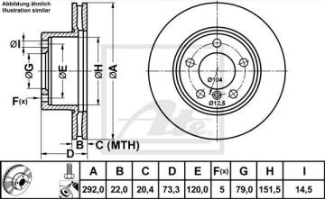 BMW 1 Serisi E87 118i Ön Fren Diski 129 Beygir 3 Kapı 292 mm Çap 2005-2011 ATE ORIGINAL