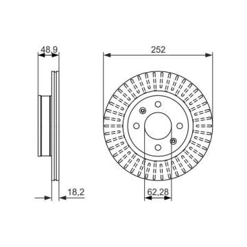 Hyundai i10 Ön Fren Diski 1.2 D-CVVT 87 Beygir 252 mm Çap 2013-2019 BOSCH