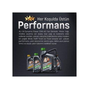 4U Oil Dynamic Power 10W-40 Yarı Sentetik Motor Yağı 4 Litre Üretim Yılı 2022