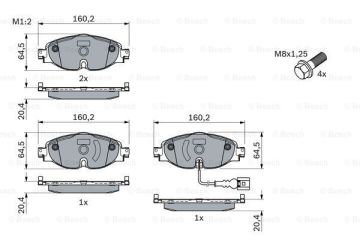 Skoda Octavia 3 Ön Fren Balatası 1.6 TDI 288 mm Disk İçin 2013-2020 BOSCH