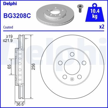 Seat Ibiza Ön Fren Diski 1.4 TDI 256 mm Çap 2009-2017 DELPHI