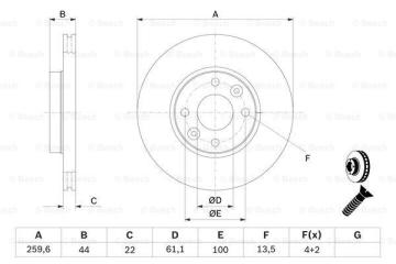 Renault Megane 2 Ön Fren Diski 1.4 16V 260 mm Çap 2003-2009 BOSCH