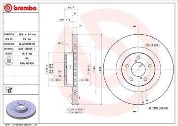 Subaru Impreza WRX GD Ön Fren Diski 2.0 Turbo 294 mm Çap 2001-2007 BREMBO