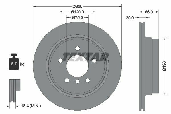 BMW 3 Serisi E93 Cabrio 320i Arka Fren Diski 300 mm Çap 2007-2009 TEXTAR