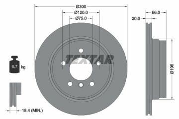 BMW 3 Serisi E93 Cabrio 320i Arka Fren Diski 300 mm Çap 2007-2009 TEXTAR