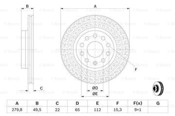 Volkswagen Beetle Ön Fren Diski 1.6 TDI 105 Beygir 280 mm Çap 2012-2019 BOSCH