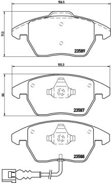 Volkswagen Golf 5 Ön Fren Balatası 1.4 TSI 140 Beygir 2004-2009 BREMBO