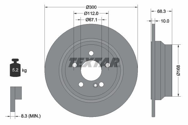 Mercedes 218 Kasa CLS250 CDI Arka Fren Diski Düz 300 mm TEXTAR