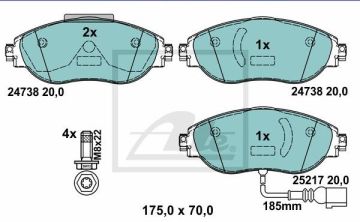 Volkswagen Passat B8 Seramik Ön Fren Balatası 2.0 TDI 240 Beygir 340 mm Diske 2015-2022 ATE SERAMİK