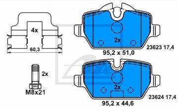 Mini Countryman R60 Arka Fren Balatası 2011-2016 ATE ORIGINAL