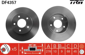 Nissan Primera Arka Fren Diski 278 mm Çap/P12 Kasa  2002-2008 TRW