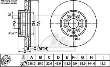 Skoda Superb Performanslı Ön Fren Diski 1.4 TSI 288 mm Çizgili 2008-2014 ATE POWER DISC