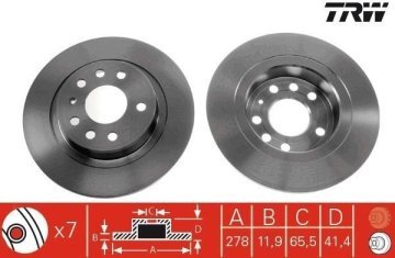 Opel Vectra C Arka Fren Diski 1.8 16V 278 mm Çap TRW