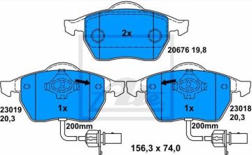 Audi A6 Ön Fren Balatası 288 mm Disk İçin 1997-2004 ATE ORIGINAL