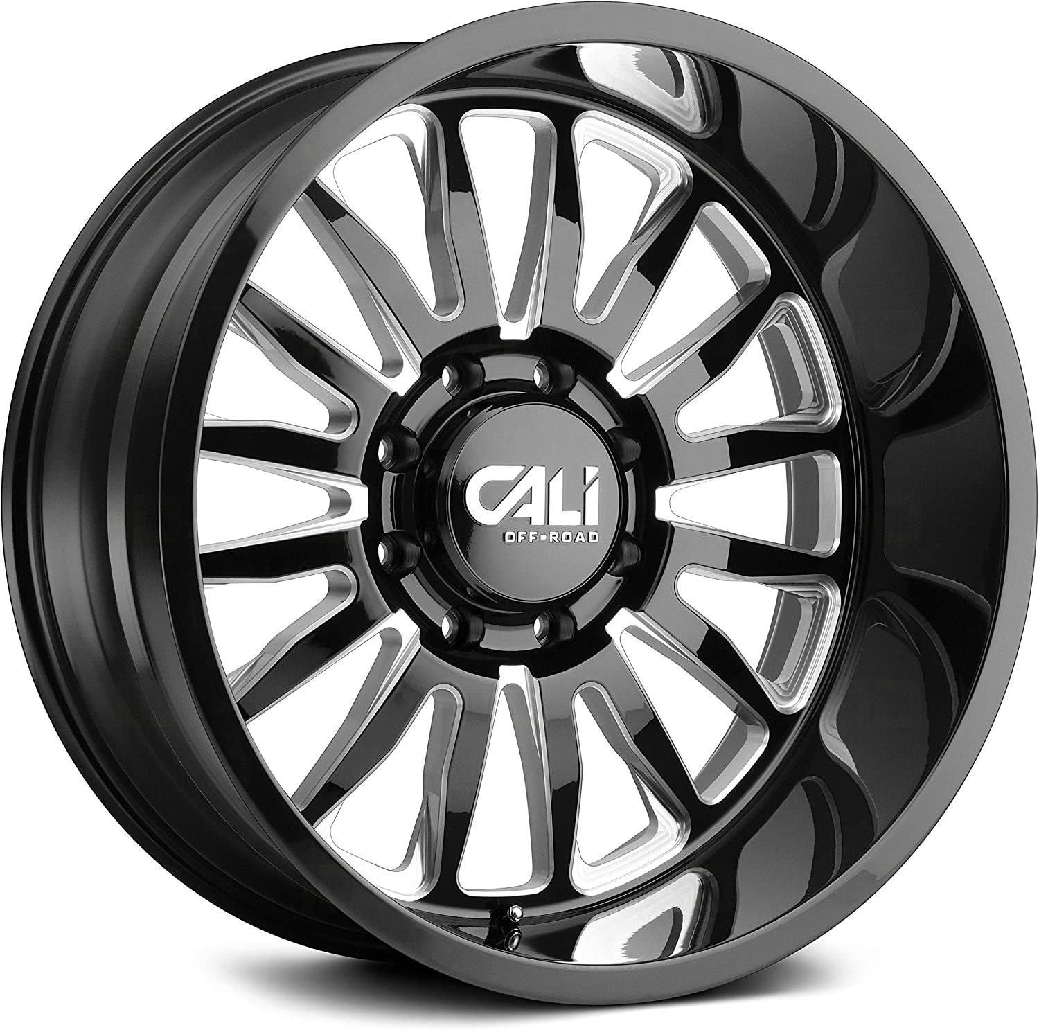 Cali Summit 9110 22X12 6X139.7 ET-51 MM Gloss Black Milled Spokes