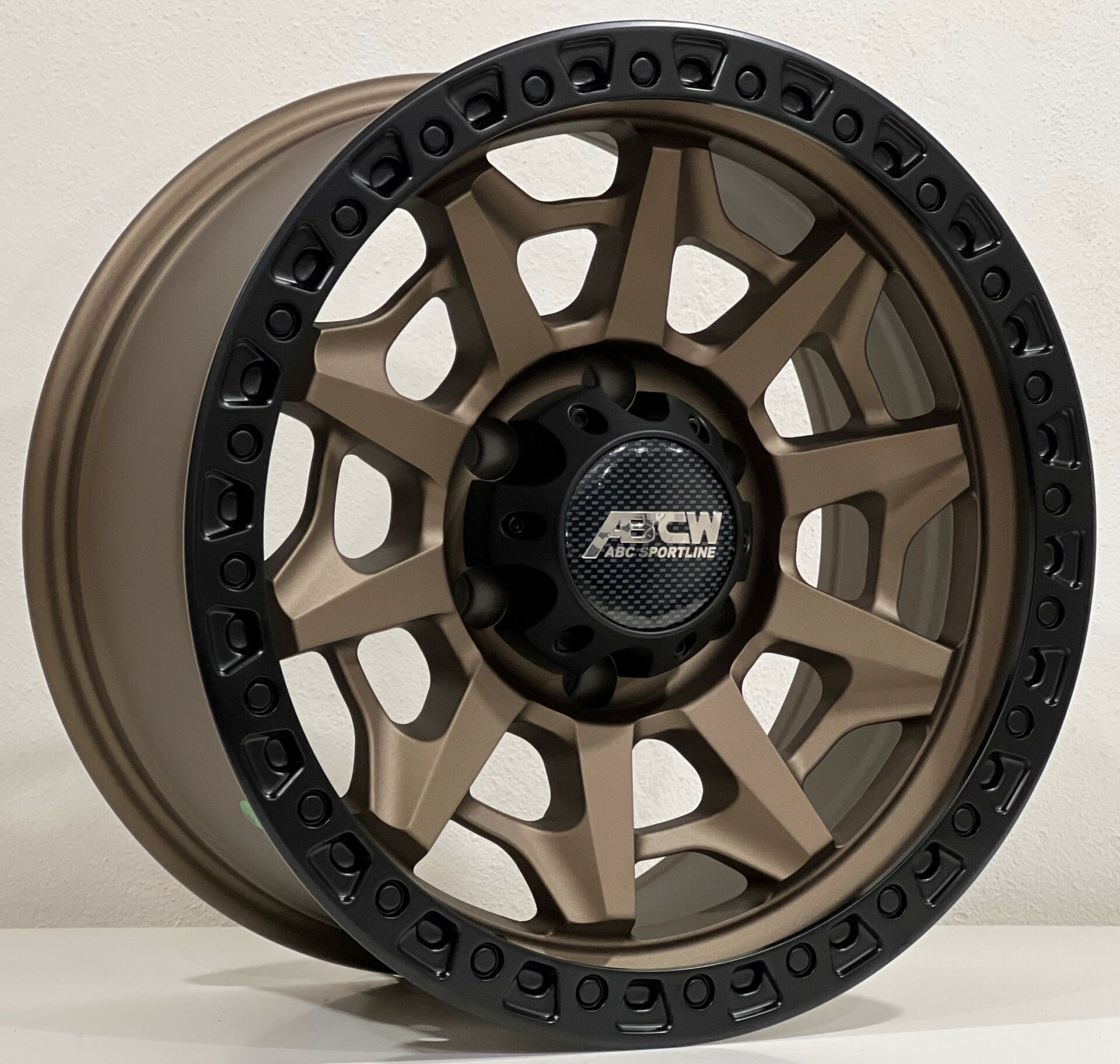 ABCW 7605 17X8.5 6X139.7 ET-15 Matte Bronze - Matte Black Lip