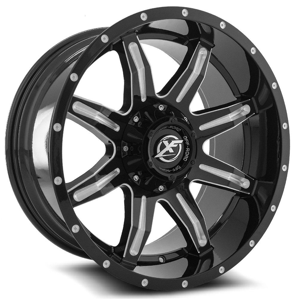 XF 215 20X12 6X139.7 ET-44 Gloss Black / Milled