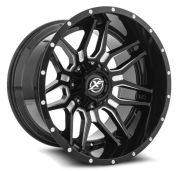 XF 222 20X12 6X139.7 ET-44 Gloss Black / Milled