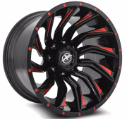 XF 224 20X12 6X139.7 ET-44 Gloss Black / Milling Red