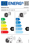 General  265/65R17 112H  Grabber AT3