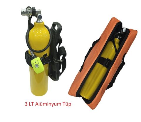 3 L. Tekne Scuba Set - Çantalı-SARI