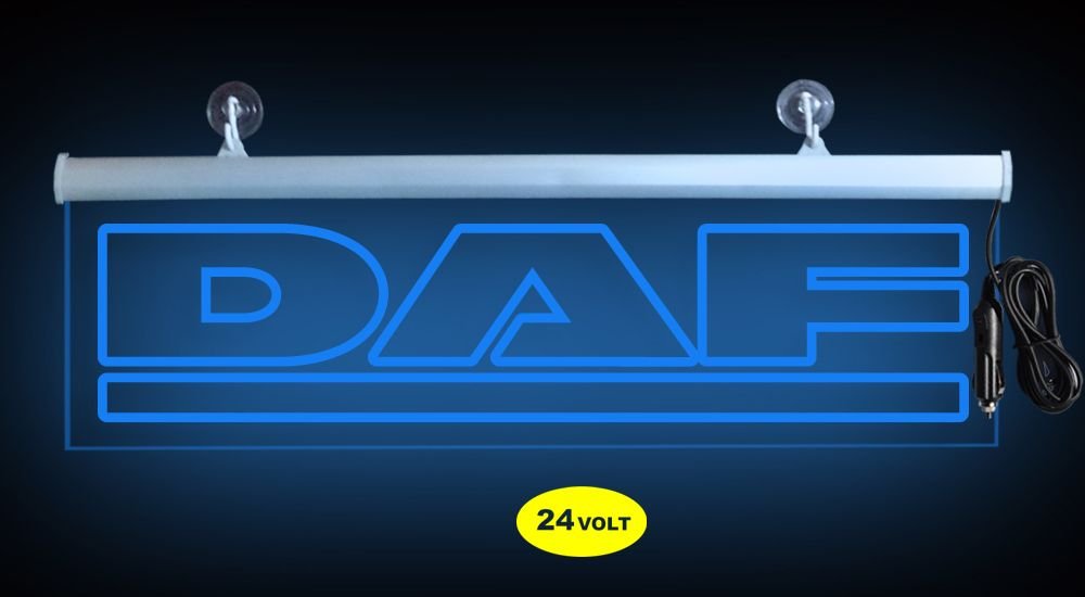 Daf Ön Cam Işıklı Yazı 52 cm Mavi 24 volt