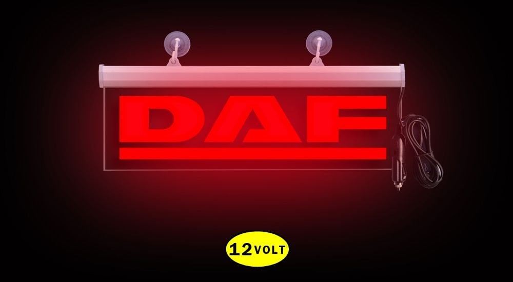 Daf Ön Cam Işıklı Yazı 35 cm Kırmızı 12 volt